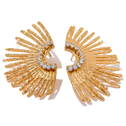 Geometric Zircon Stud Earrings